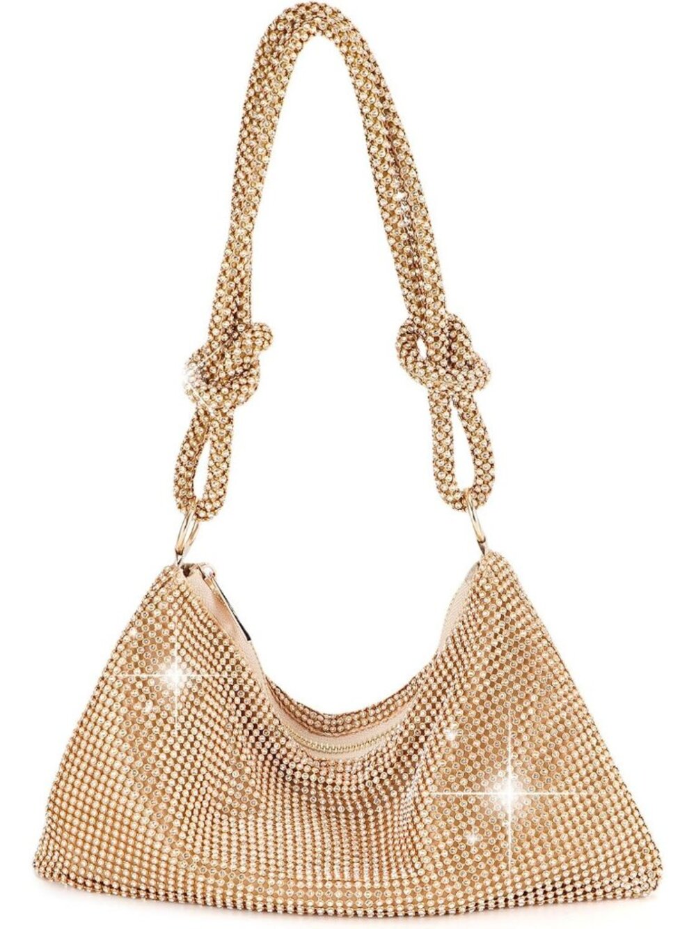 Women's Gold Rhinestone Clutch Purse Wedding Prom Party Imported Evening Bag